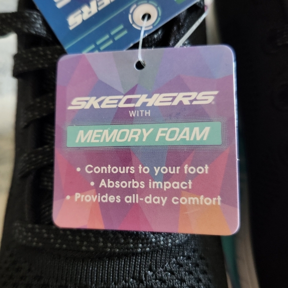 Women's skechers Bob's Squad Chaos shoes size 7 black/white - Picture 8 of 12